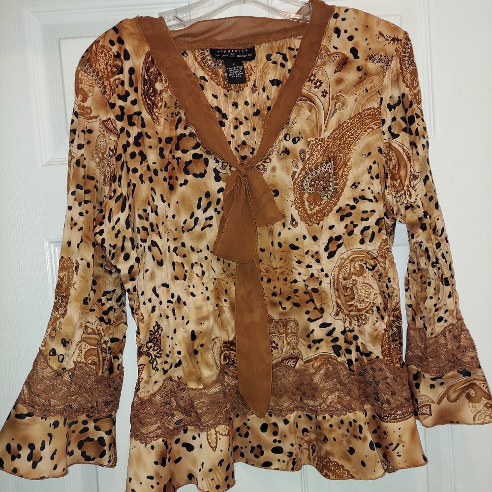 NYC design co cheetah/paisley blouse